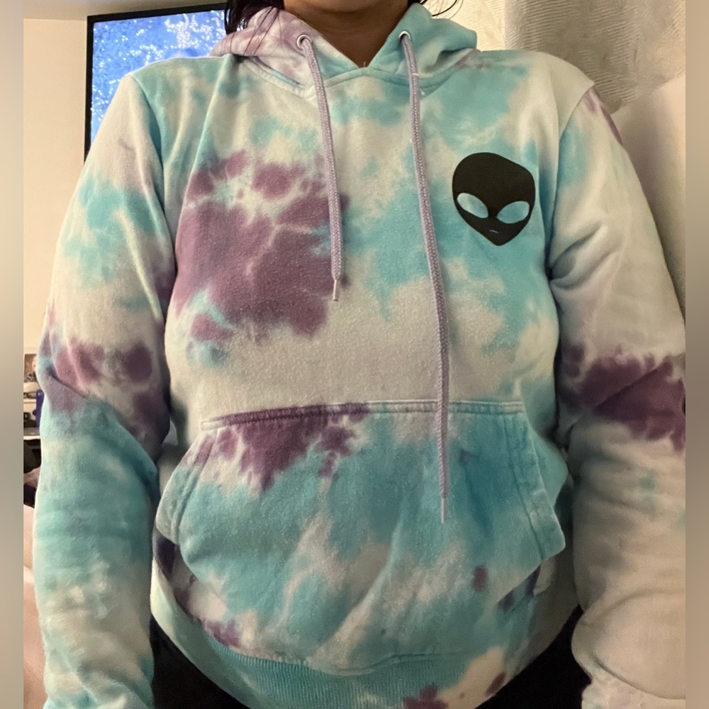 Tie Dye Alien Hoodie.